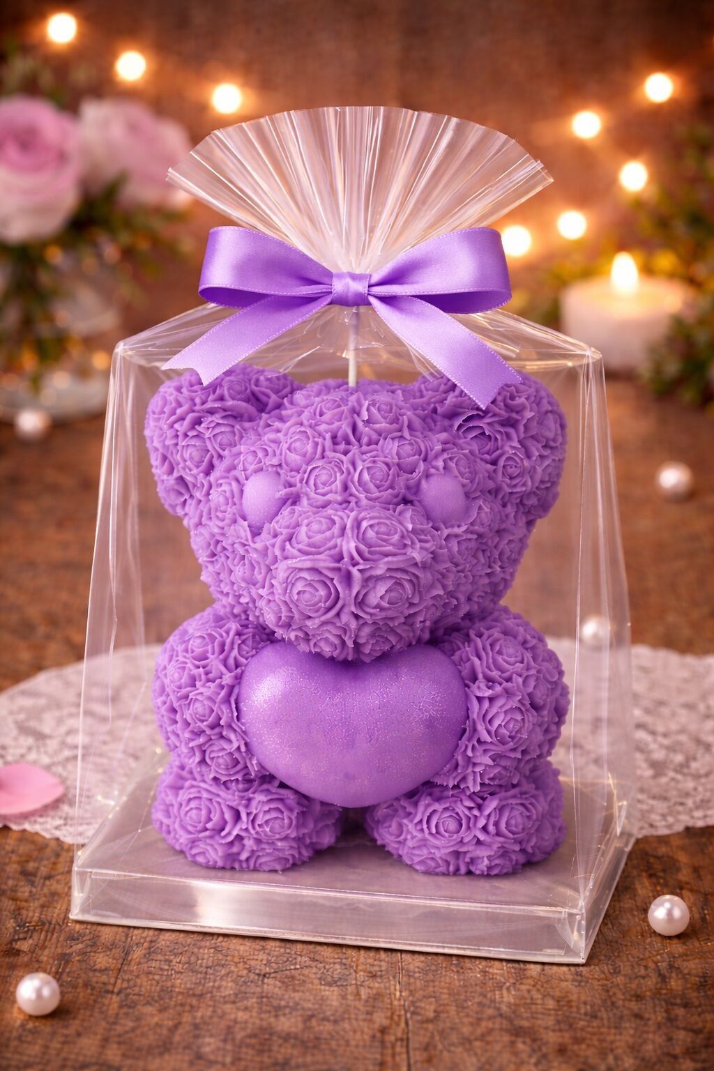 Bougie-Gros ours- parfumé- violet