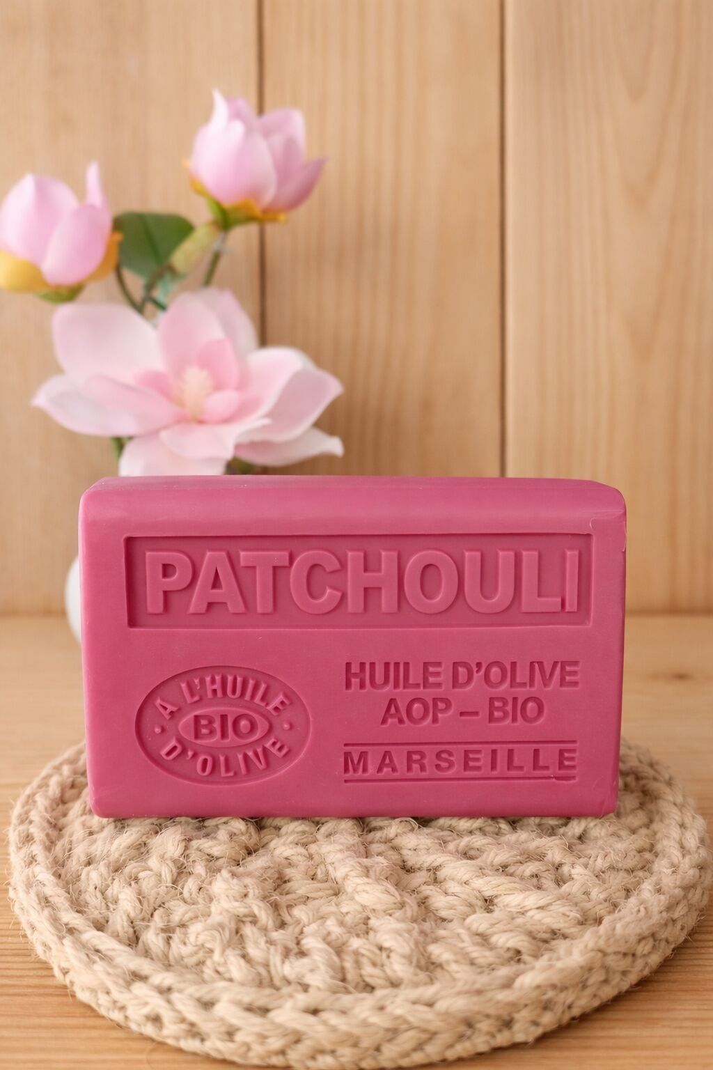Solid soap with organic olive oil & shea butter 125g - Patchouli fragrance