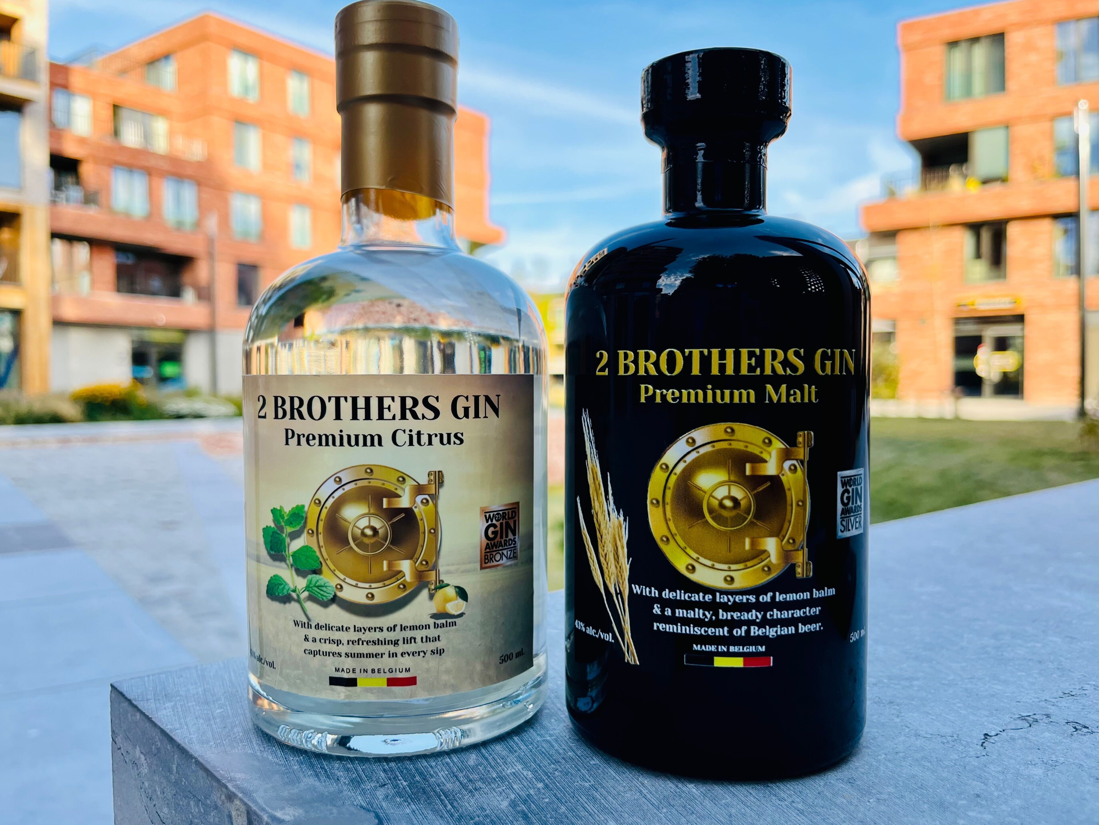 Discovery Pack 2 Brothers Gin - 6 x 50 cl Gin belga premium (3 x agrumi e 3 x malto) + estratti botanici gratuiti