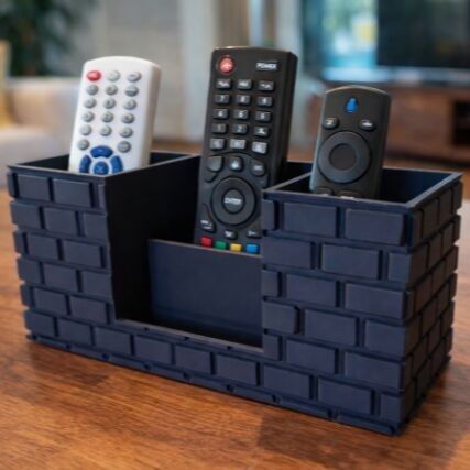 Organizador remoto estilo ladrillo, decoración para escritorio y sala de estar