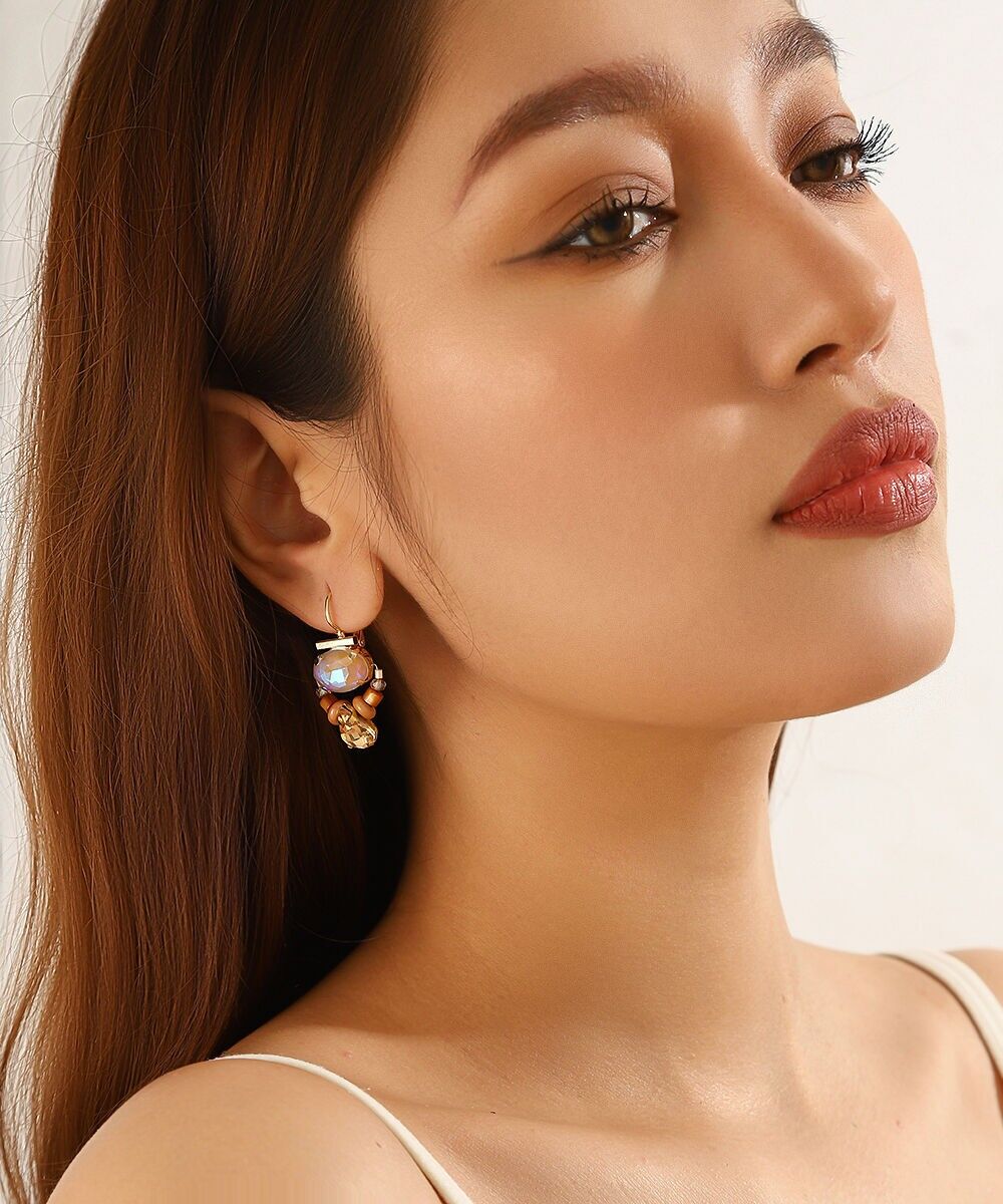 Boucles d’oreilles dormeuse strass goutte – 26PEBOL010