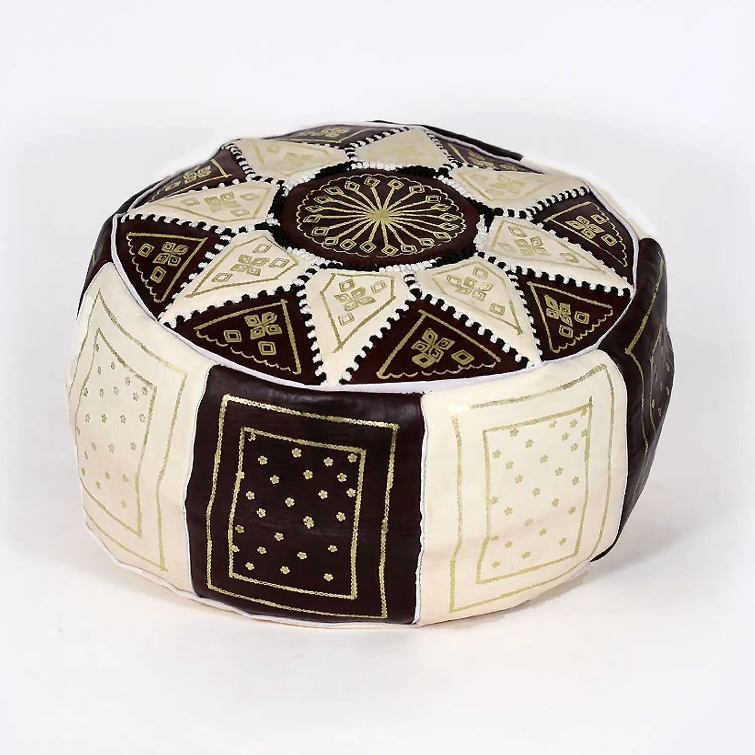 Handcrafted Moroccan Leather Pouf – Artisan Ottoman