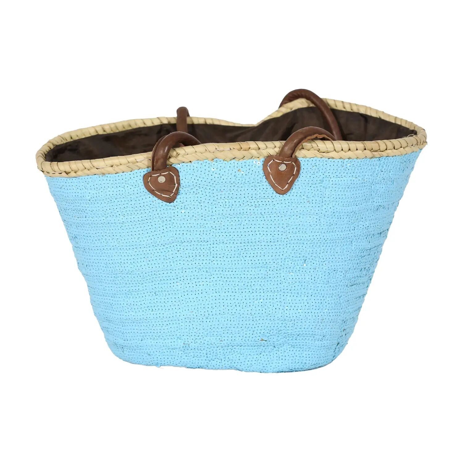 Artisan Shimmer Moroccan Basket – Sustainable Palm Leaf & Hand-Stitched Decor
