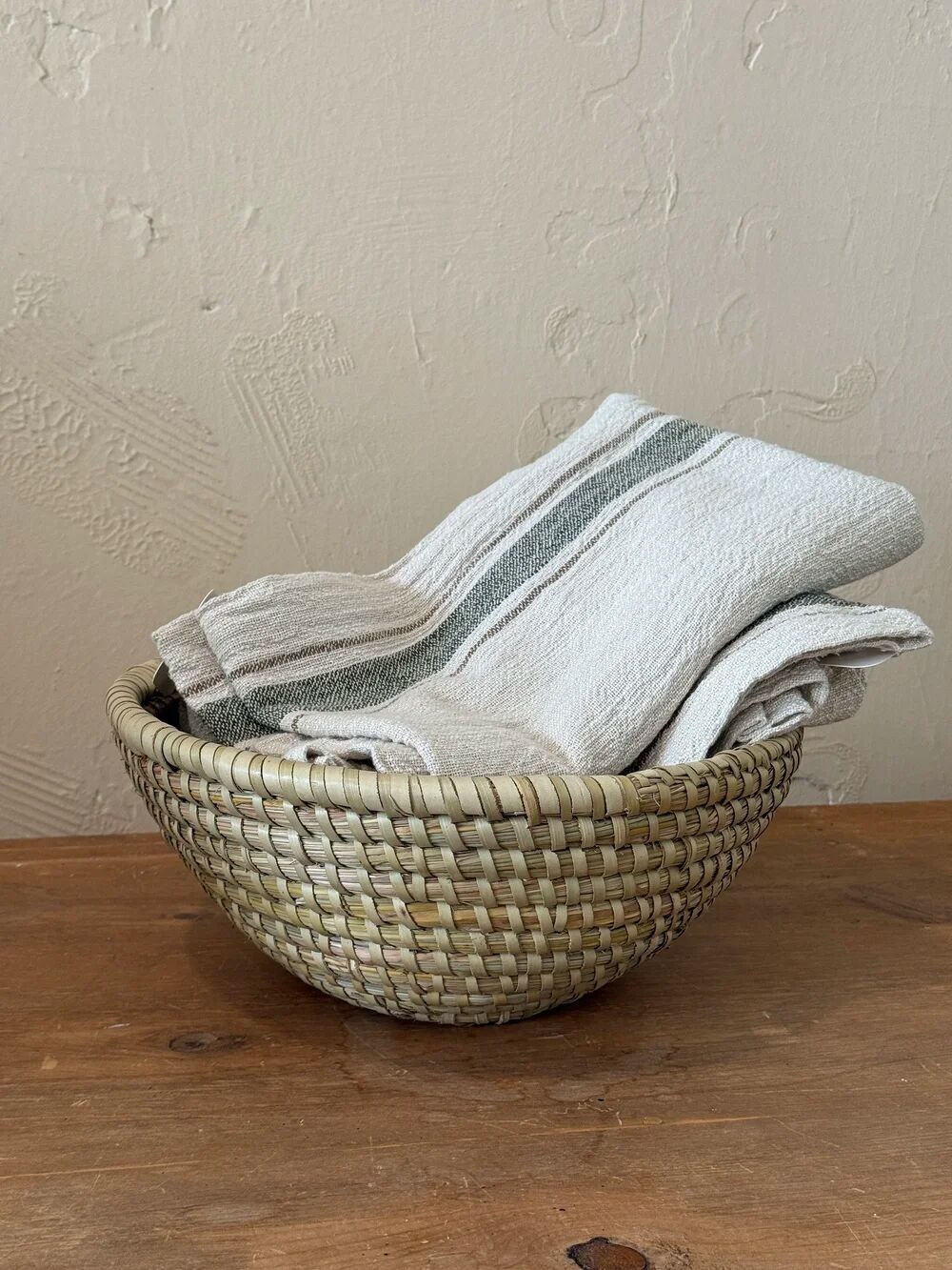 Handwoven Coiled Kaisa Grass Bowl – Artisan Storage & Decor