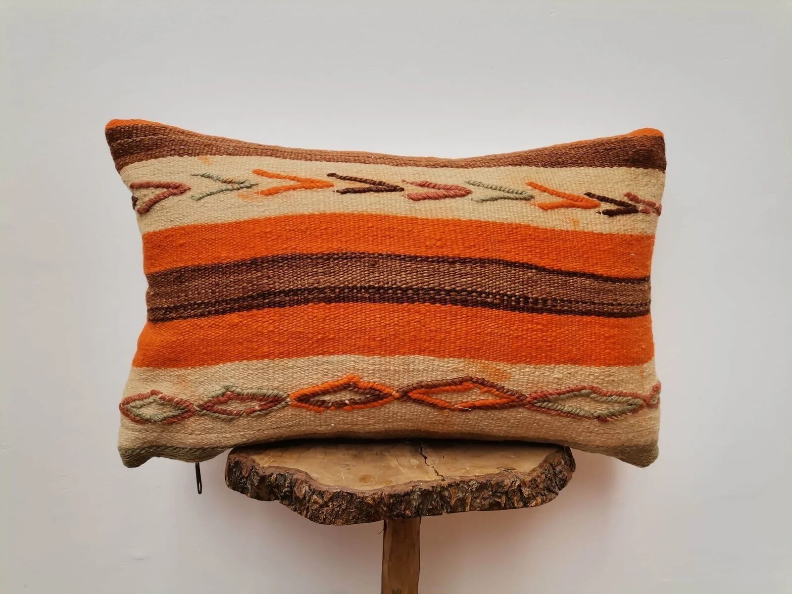 Artisan Moroccan Lumbar Pillow – Handwoven Berber Textile Cover