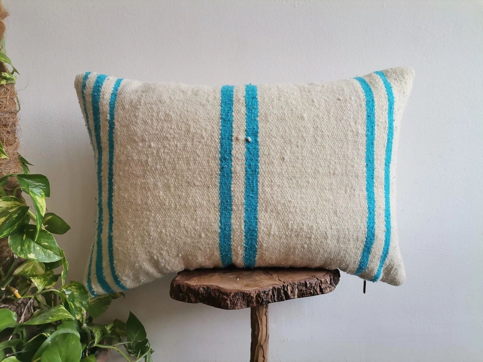 Artisan Moroccan Lumbar Pillow – Handwoven Serene Berber Textile