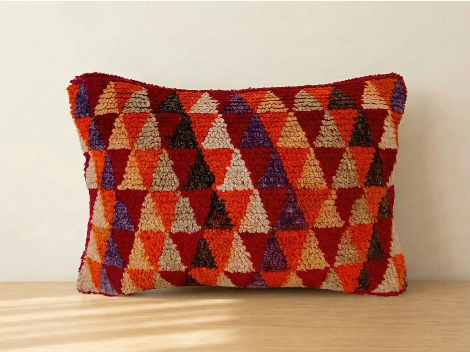 Artisan Moroccan Kilim Pillow – Handwoven Wool Geometric Cushion