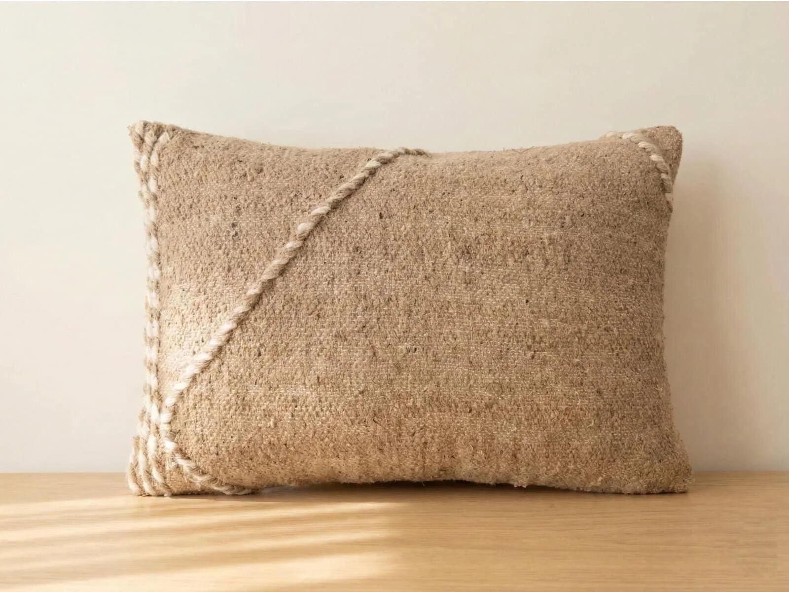 Almohada Kilim de algodón marroquí artesanal – Tejido a mano, de gran tamaño, para la zona lumbar