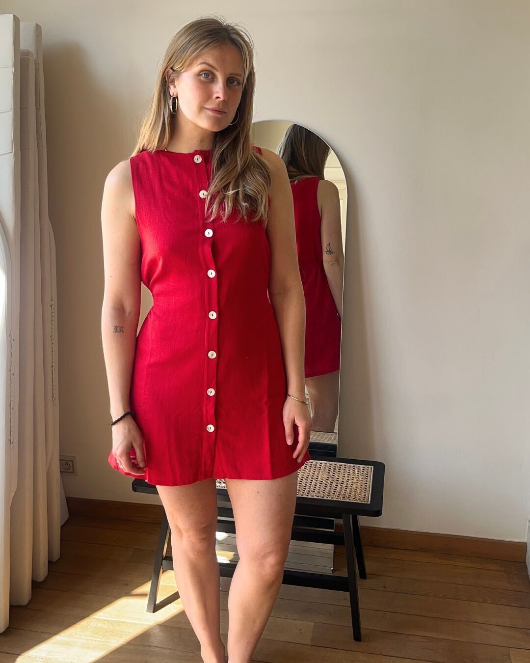 Linen dress - Red
