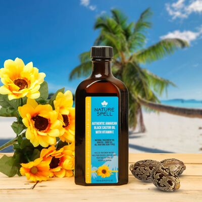 Aceite de ricino negro de Jamaica para el cabello y la piel - Vitamina E