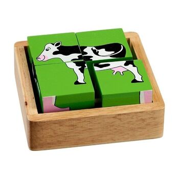 Puzzle de bloc d'animaux de la ferme 1