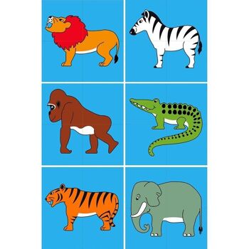Puzzle de blocs d'animaux du monde 3