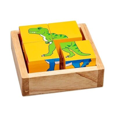 Puzzle con blocchi di dinosauri