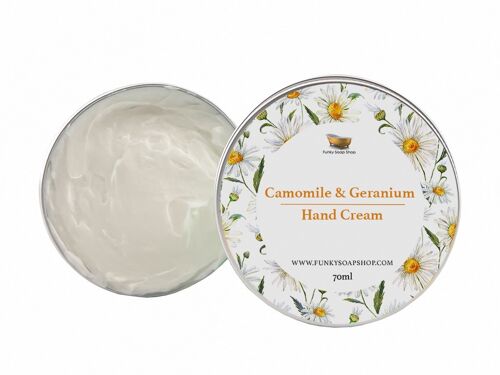 Camomile & Geranium Hand Cream with Shea Butter, 1 Tub Of 70g