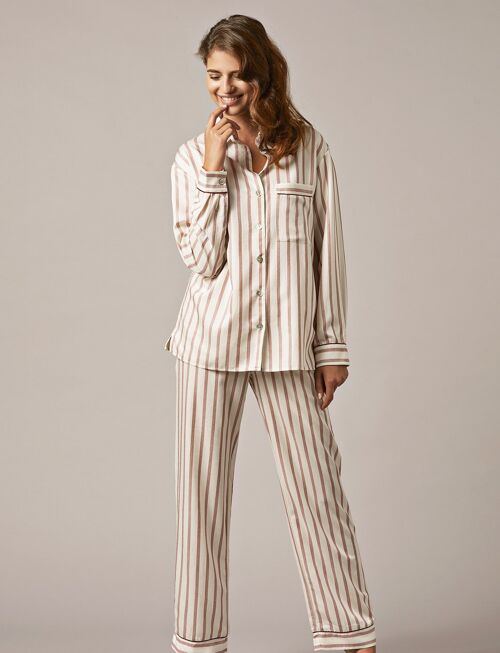 Bordeaux Cotton Striped Pyjama