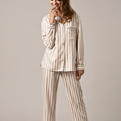 Bordeaux Cotton Striped Pyjama