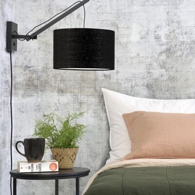 ANDES I black bamboo / linen wall lamp