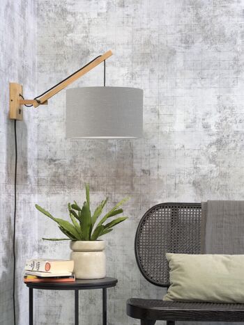 Bamboo / linen wall lamp ANDES VI 2
