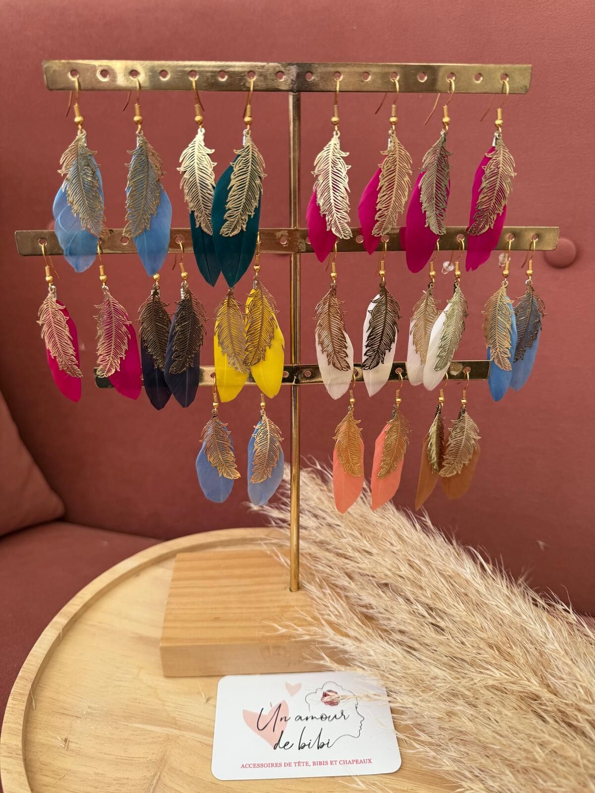 Boucles d'oreilles plume
