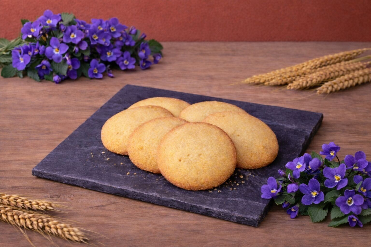 Violet-flavored shortbread cookies in 150g / 250g / 500g bags