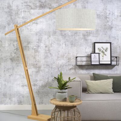 Bamboo / linen floor lamp MONTBLANC VII