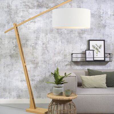Bamboo / linen floor lamp MONTBLANC VIII