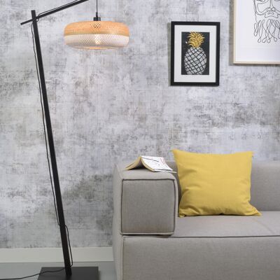 PALAWAN III black bamboo floor lamp