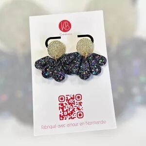 Boucles d'oreilles Eventail Noir