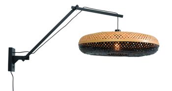 PALAWAN I black 3-arm bamboo wall lamp 9