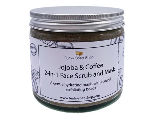 Jojoba & Coffee 2-in-1 Face Scrub and Mask, Glass Jar 250ml