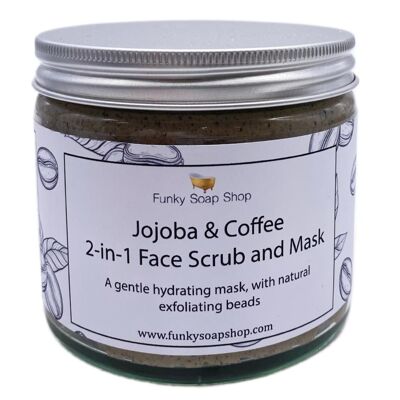 Jojoba & Coffee 2-in-1 Gesichtspeeling und Maske, Glas 250ml