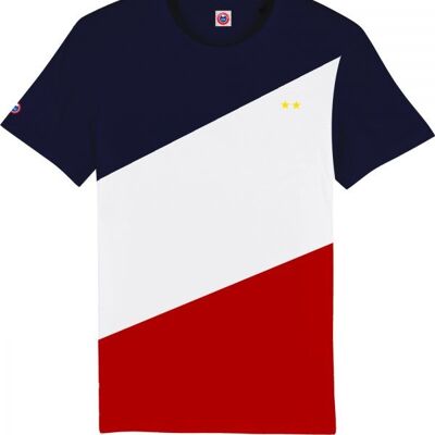 La camiseta de fútbol tricolor