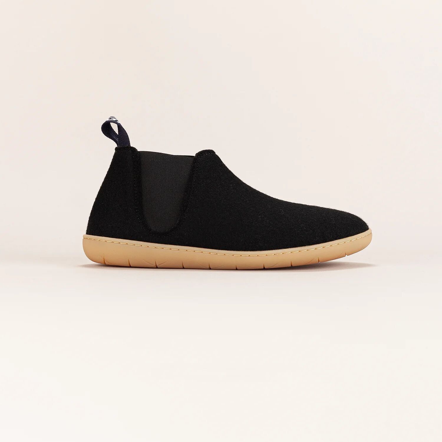 Pantoufles femme Chelsea Baku en feutre de laine 100 % naturelle biologique - Noir