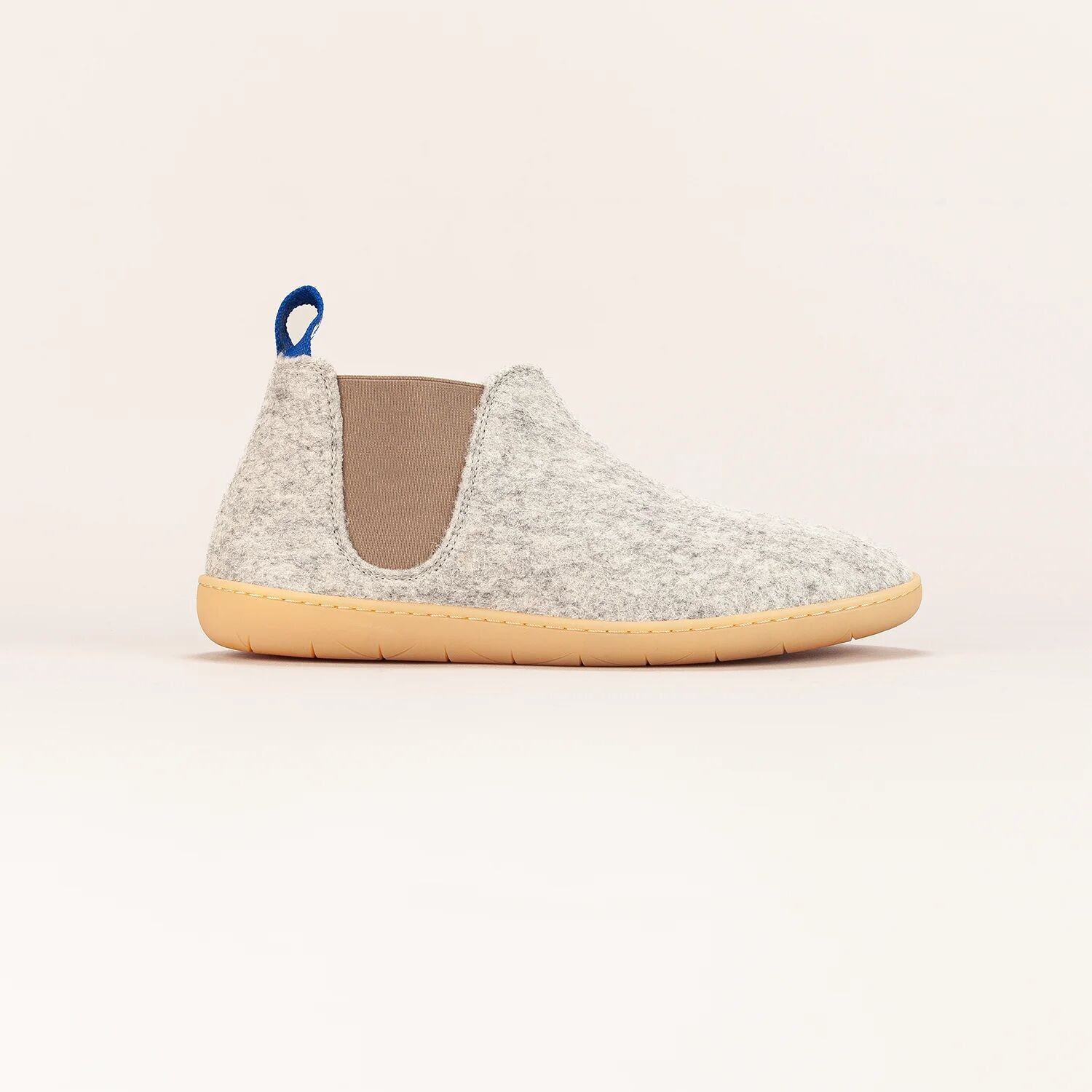 Pantoufles pour femmes en feutre de laine 100 % naturelle biologique - Chelsea San Francisco - Gris clair chiné