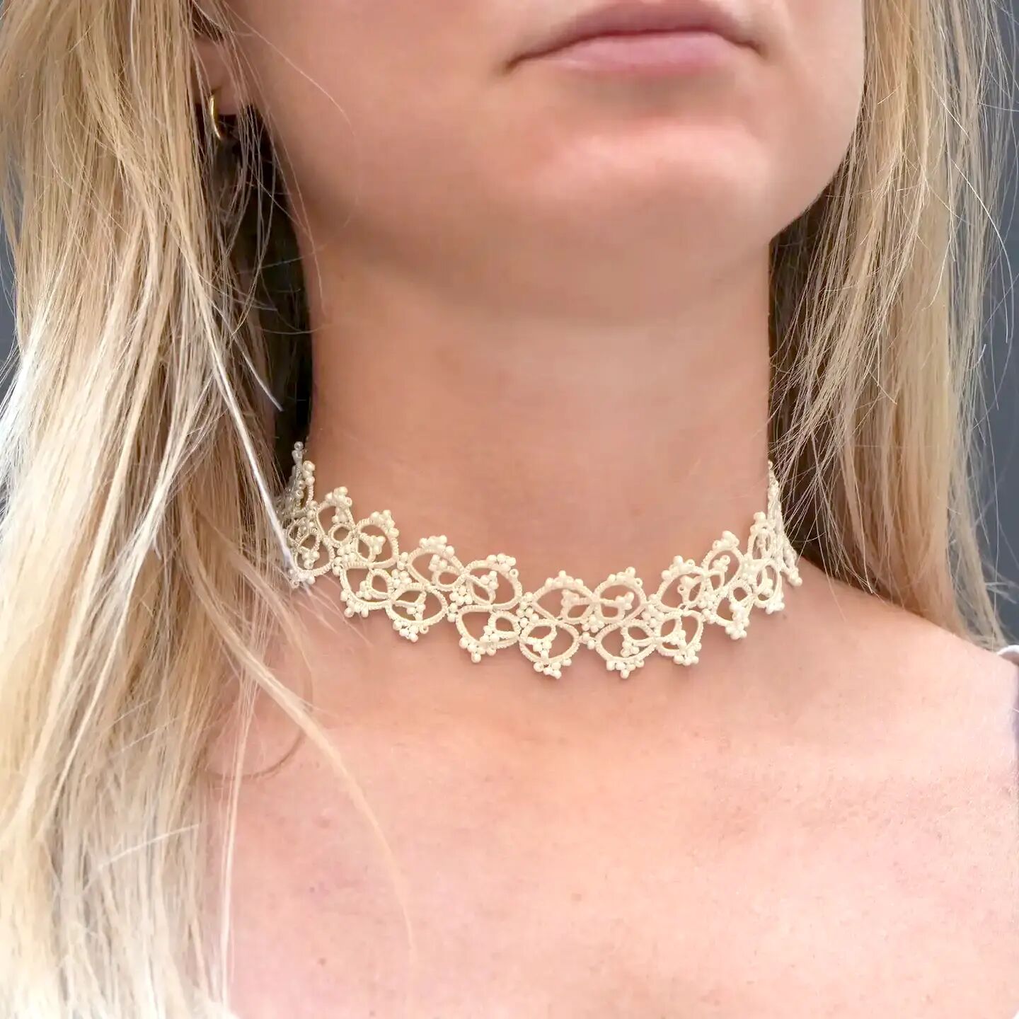 Handmade lace choker