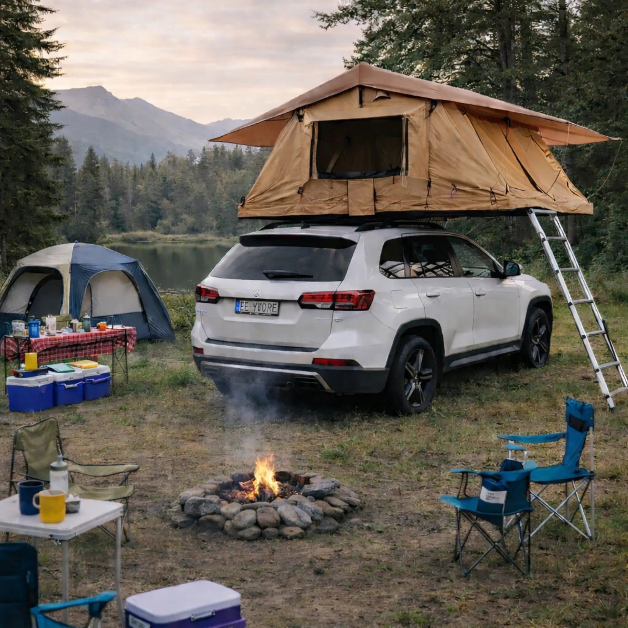 XL 4-5 Person Family Soft Rooftop Tent 190cm