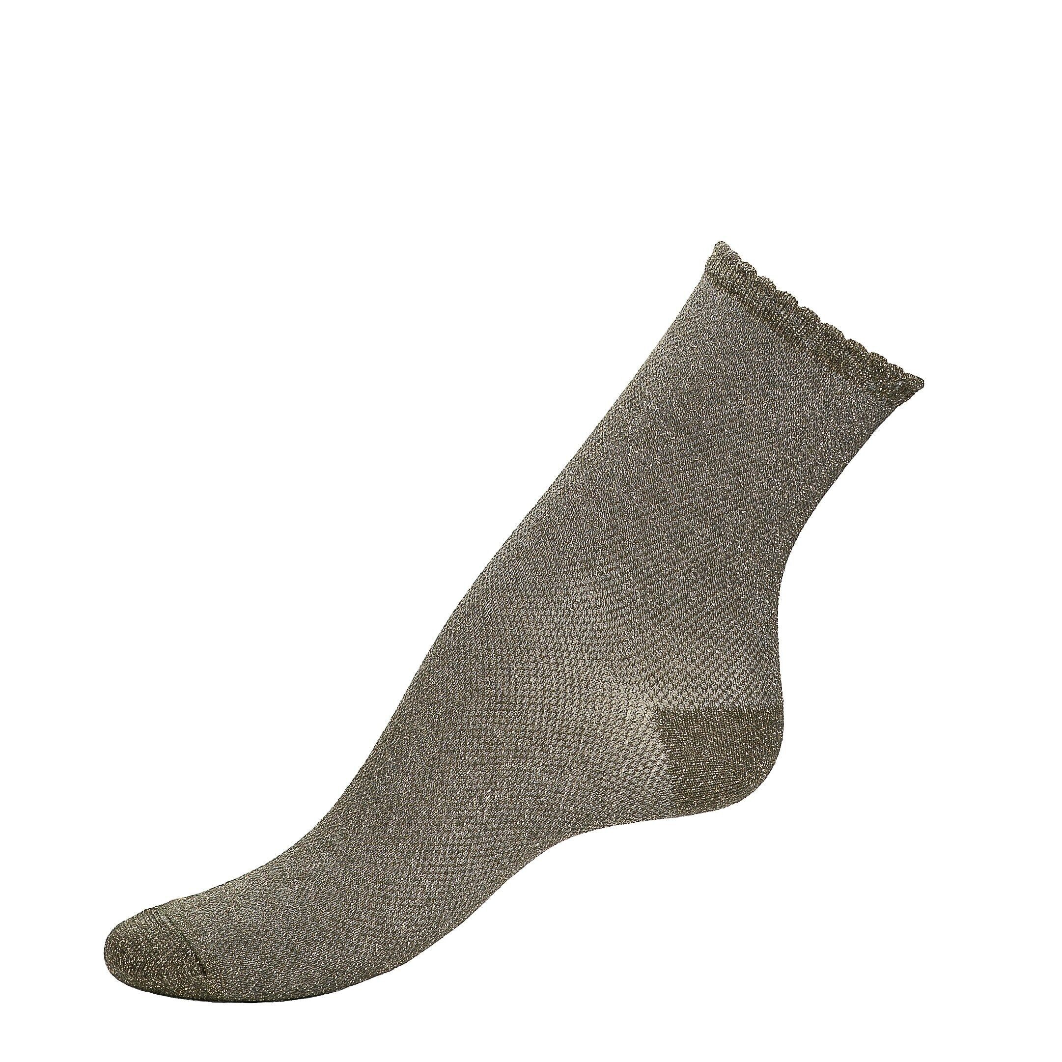 Die gewellten Damensocken aus grüner Baumwolle