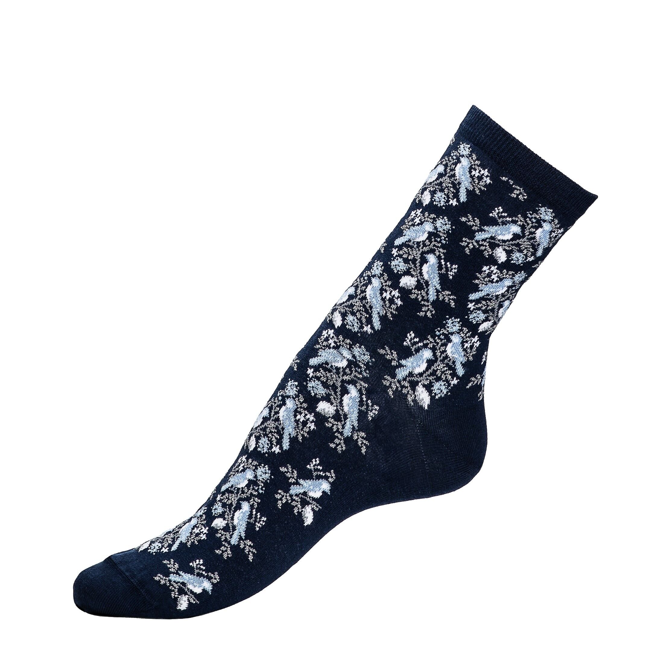 Titmouse Socken – Damensocken – marineblaue Baumwolle