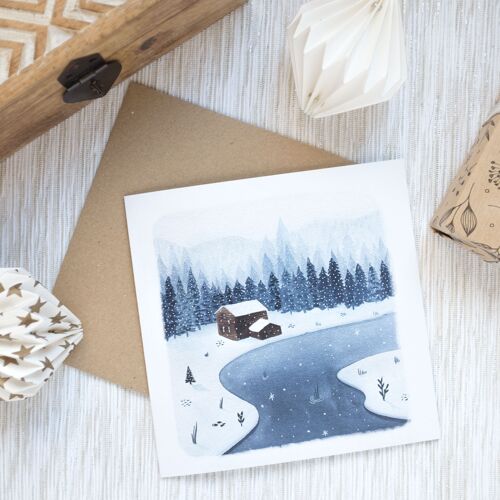 Winter Cabin Holiday Card