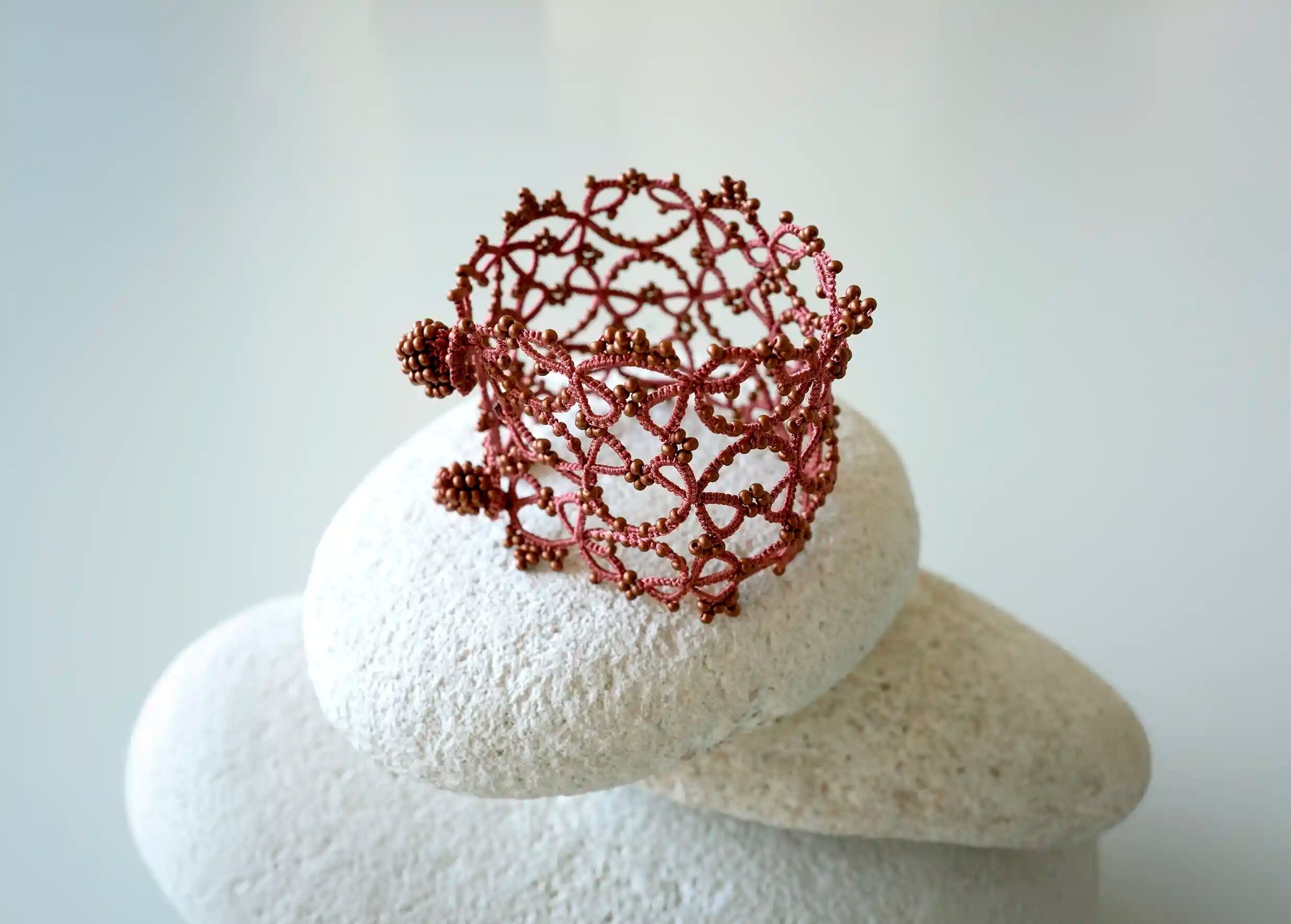 WIDE LACE CUFF BRACELET, CROWN MODEL