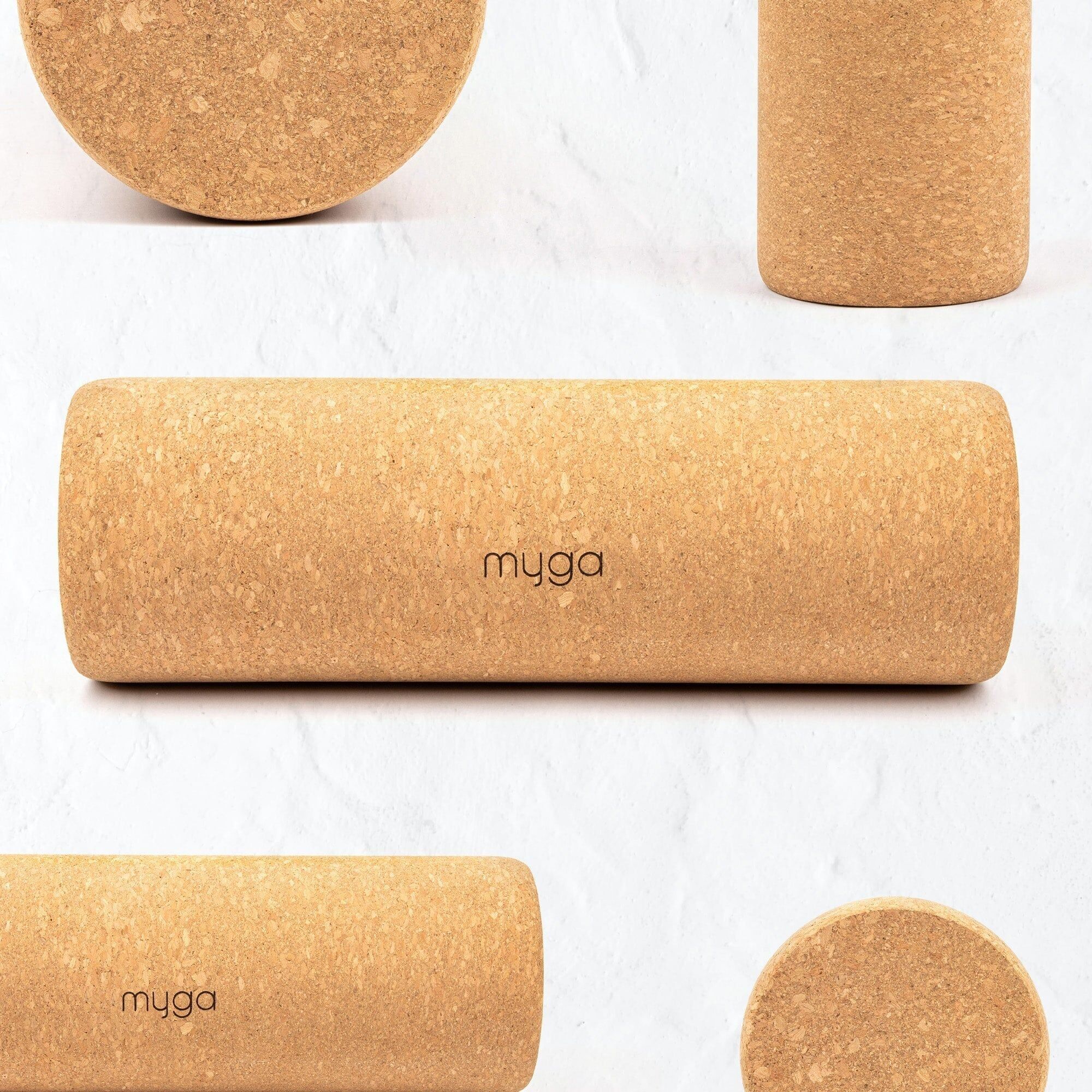 Natural Cork Fascia Massage Roller Available in 10 x 30cm and 15 x 45cm