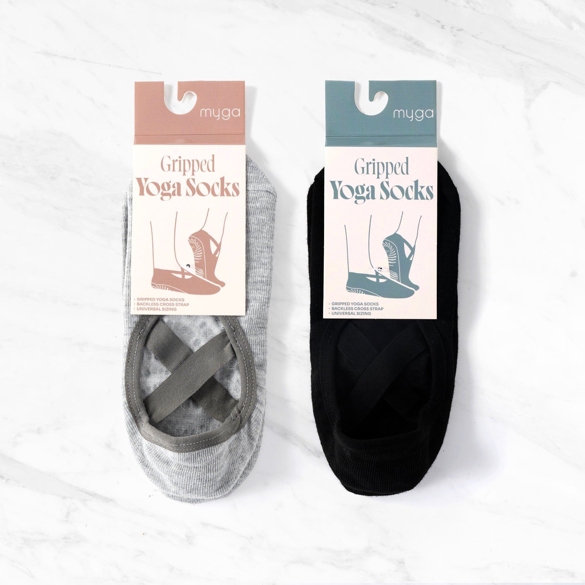 Myga Gripped Yoga Socks Black