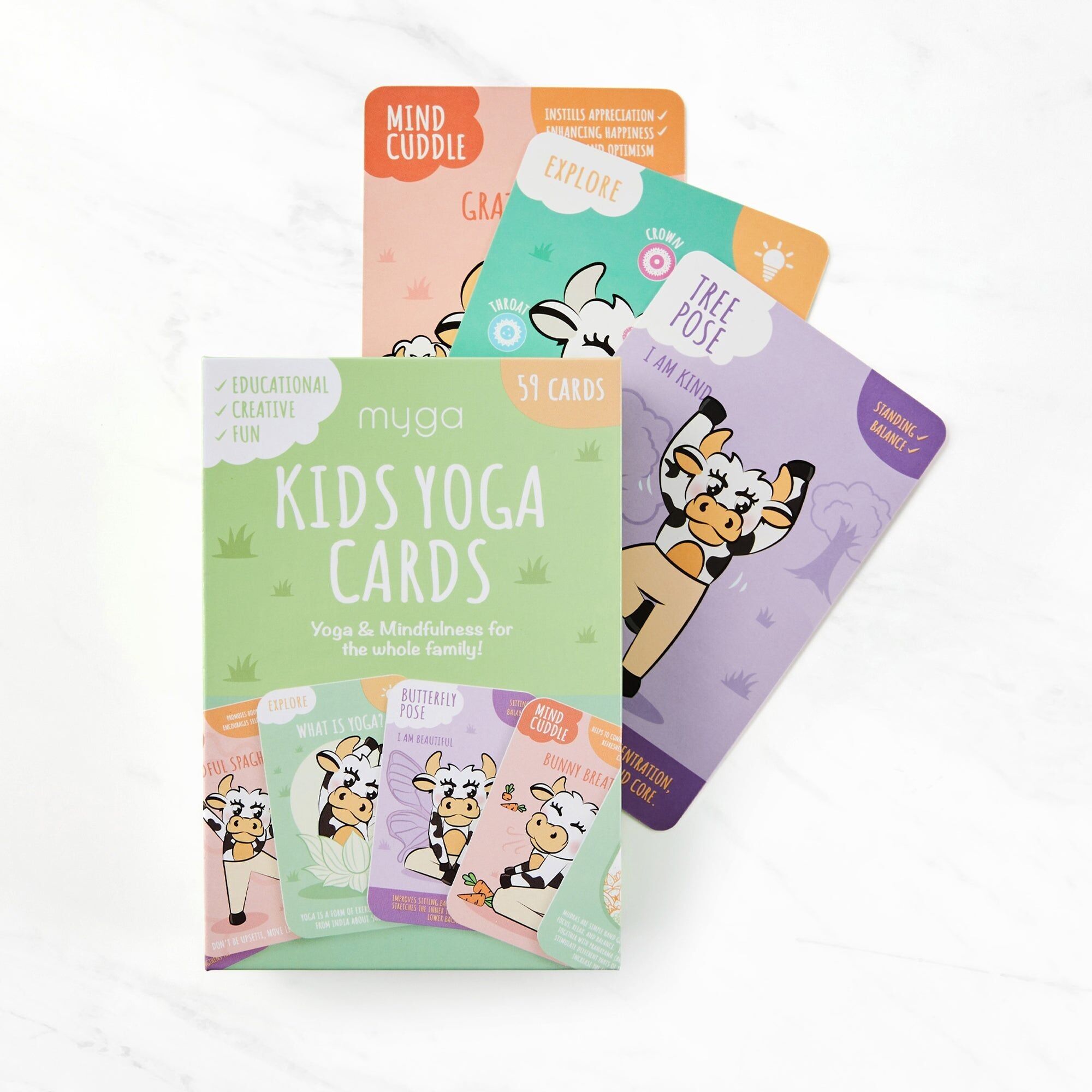 Myga Kids Yoga Cards – 52 Illustrated Yoga & Mindfulness Cards