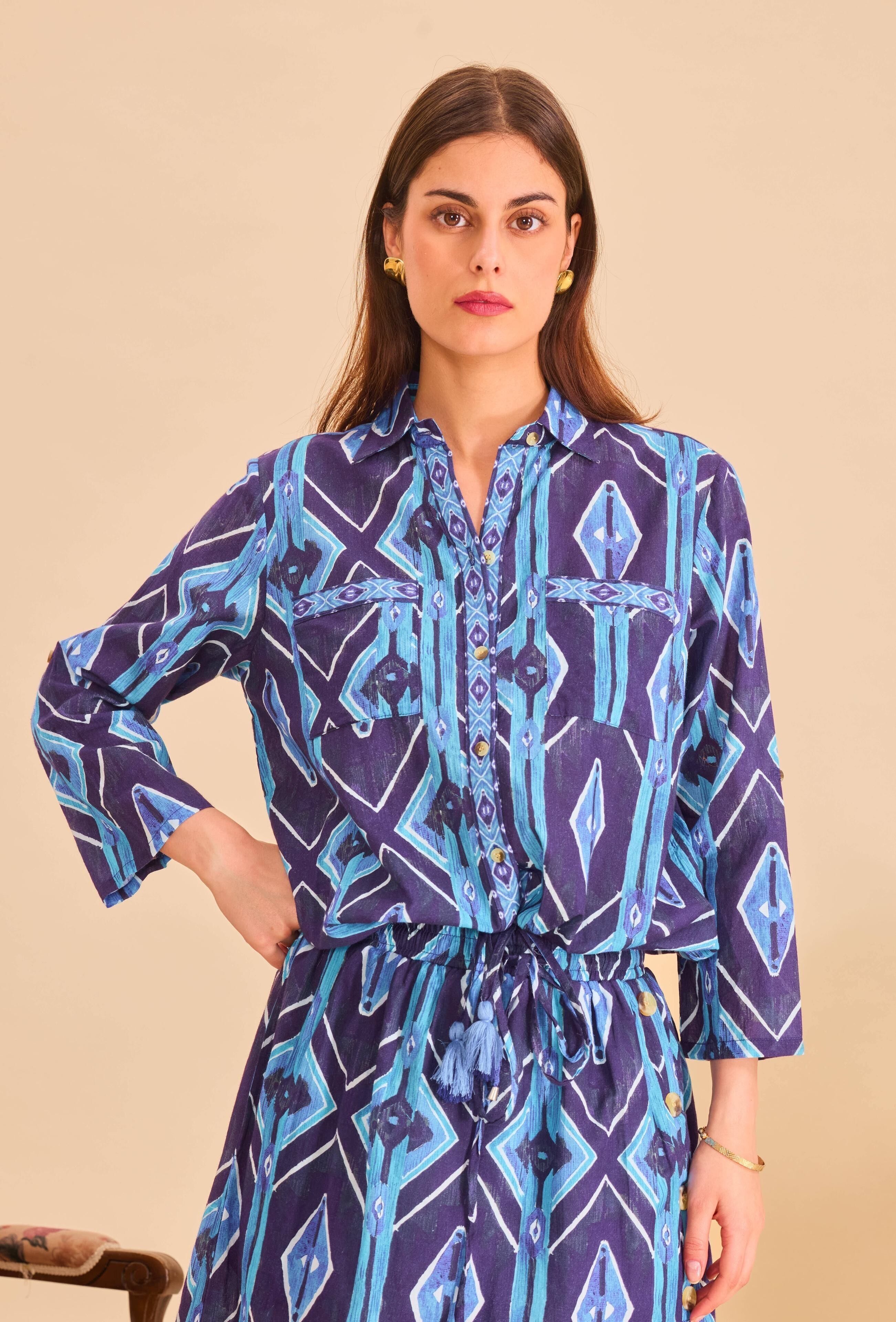 Patterned cotton shirt