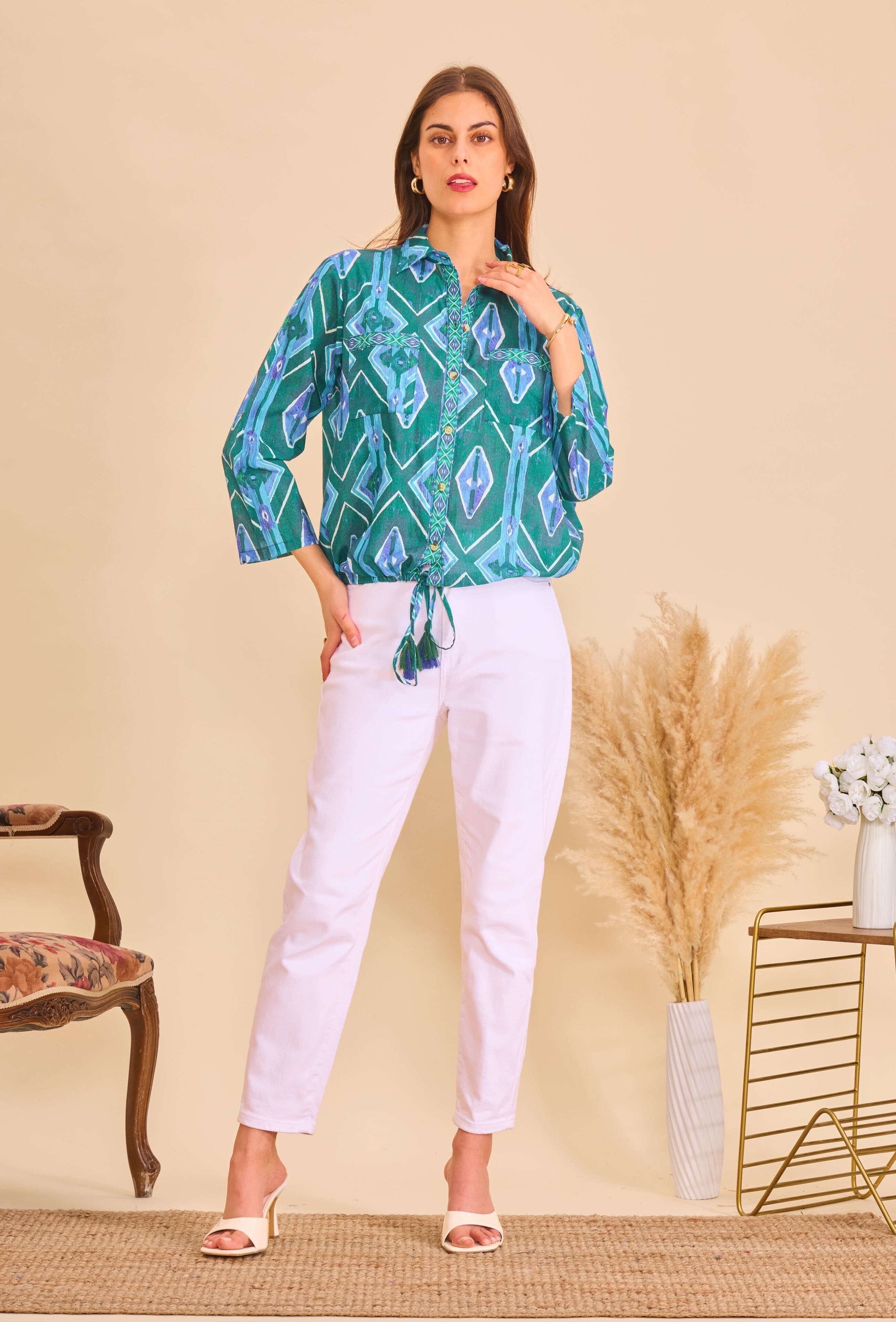 Patterned cotton shirt