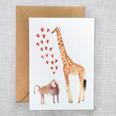 Giraf & Baviaan Briefkaart