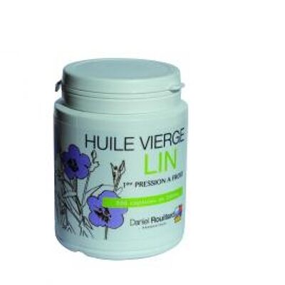 Huile vierge de Lin - production française -  200 capsules de 500 mg - compléments alimentaires.< 25