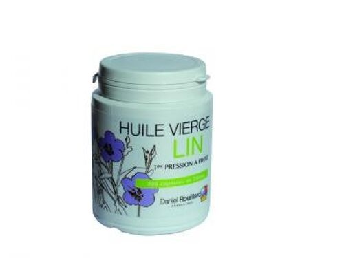 Huile vierge de Lin - production française -  200 capsules de 500 mg - compléments alimentaires.>25