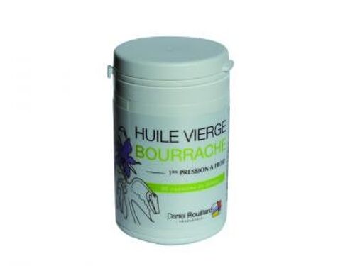 Huile vierge de Bourrache - production française - flacon de 60 capsules de 500 mg - compléments alimentaires>25