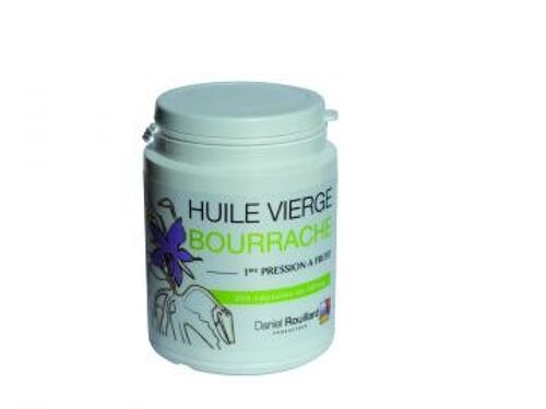 Huile vierge de Bourrache - production française - flacon de 200 capsules de 500 mg - compléments alimentaires>25